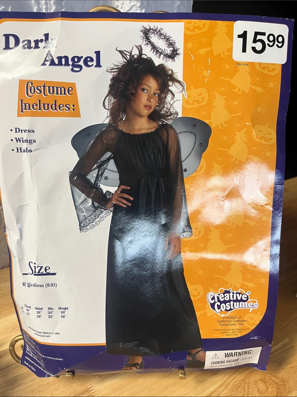 Creative Costumes Dark Angel Girls Costume Kids Medium 8-10 Goth Fallen Angel